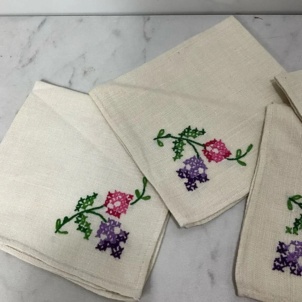 VINTAGE Cross Stitch Napkins